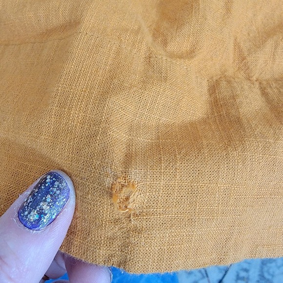 Free People Lula Apron Bib Open Back Midi Dress In Gold Size 8 Cotton - Picture 8 of 14